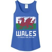 Wales Flag Welsh Dragon Banner Cymru Am Byth Welsh Gift Ladies Essential Tank