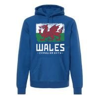 Wales Flag Welsh Dragon Banner Cymru Am Byth Welsh Gift Premium Hoodie