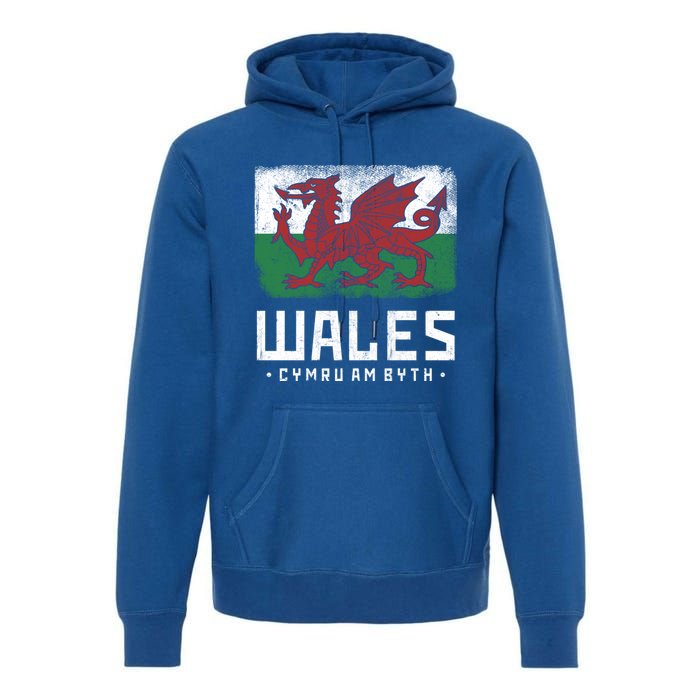 Wales Flag Welsh Dragon Banner Cymru Am Byth Welsh Gift Premium Hoodie