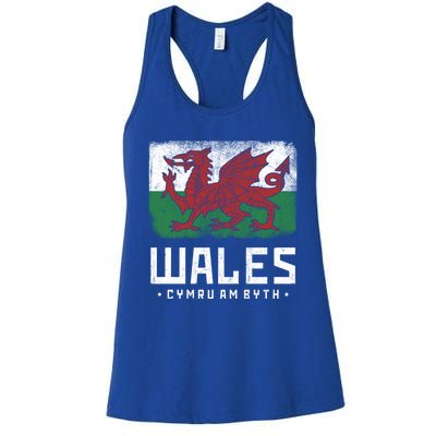 Wales Flag Welsh Dragon Banner Cymru Am Byth Welsh Gift Women's Racerback Tank