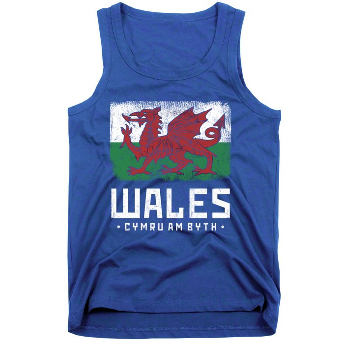 Wales Flag Welsh Dragon Banner Cymru Am Byth Welsh Gift Tank Top