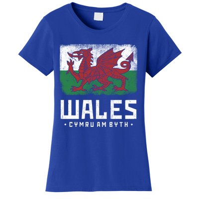 Wales Flag Welsh Dragon Banner Cymru Am Byth Welsh Gift Women's T-Shirt