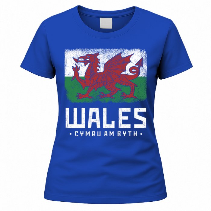 Wales Flag Welsh Dragon Banner Cymru Am Byth Welsh Gift Women's T-Shirt