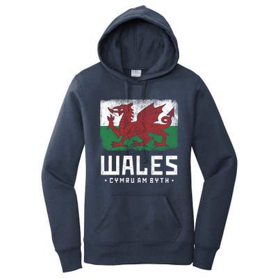 Wales Flag Welsh Dragon Banner Cymru Am Byth Welsh Gift Women's Pullover Hoodie