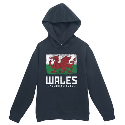 Wales Flag Welsh Dragon Banner Cymru Am Byth Welsh Gift Urban Pullover Hoodie