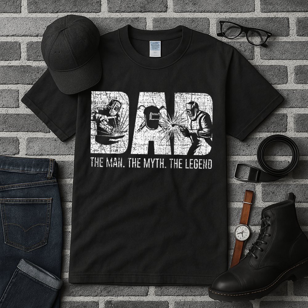 Welder Funny Welding Dad Man Myth Legend Father Tall T-Shirt