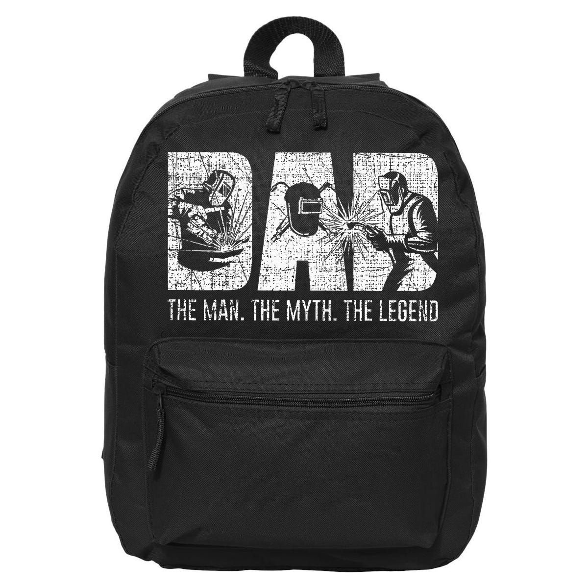 Welder Funny Welding Dad Man Myth Legend Father 16 in Basic Backpack