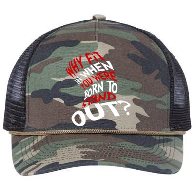 Why Fit When You Were Born To Stand Out Quote Retro Rope Trucker Hat Cap