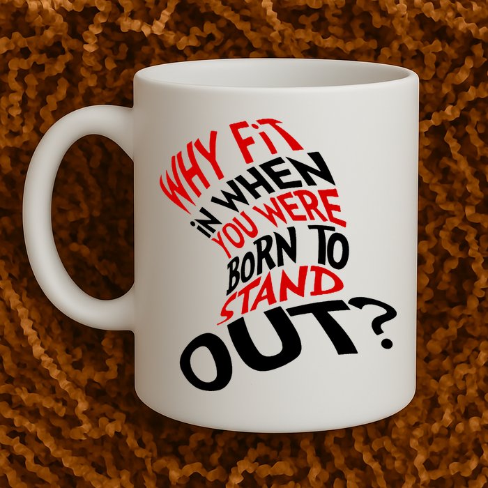 Why Fit When You Were Born To Stand Out Quote Mug
