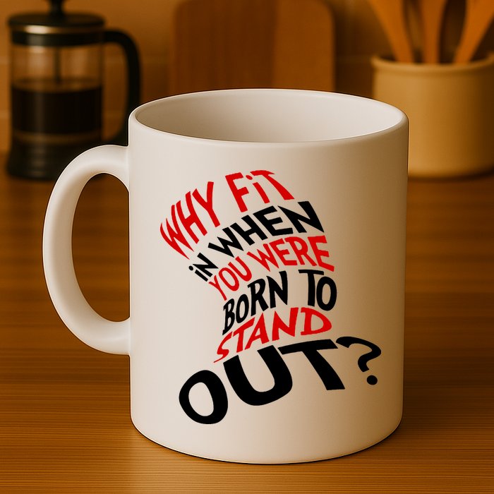 Why Fit When You Were Born To Stand Out Quote Mug