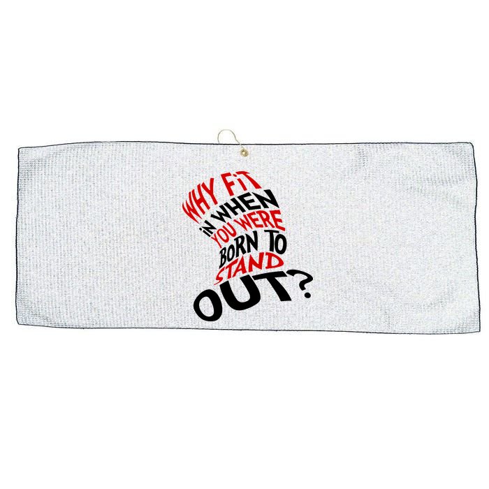 Why Fit When You Were Born To Stand Out Quote Large Microfiber Waffle Golf Towel