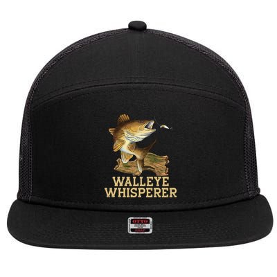 Walleye Fishing Walleye Whisperer Fishing Lure 7 Panel Mesh Trucker Snapback Hat