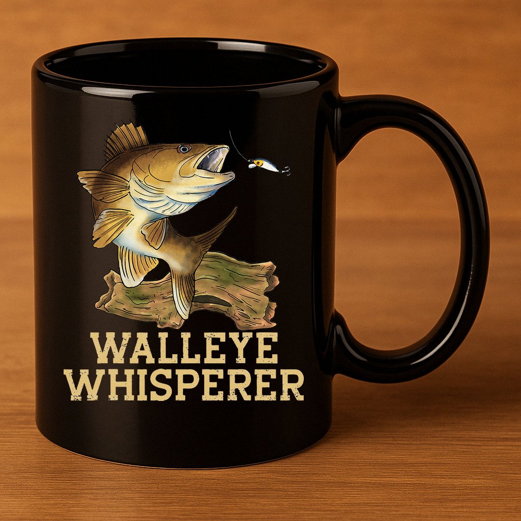 Walleye Fishing Walleye Whisperer Fishing Lure 11oz C Handle Ceramic Mug