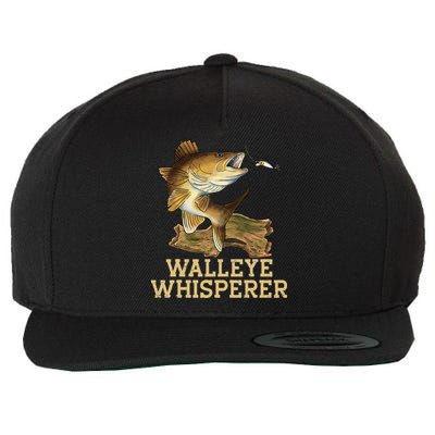 Walleye Fishing Walleye Whisperer Fishing Lure Wool Snapback Cap