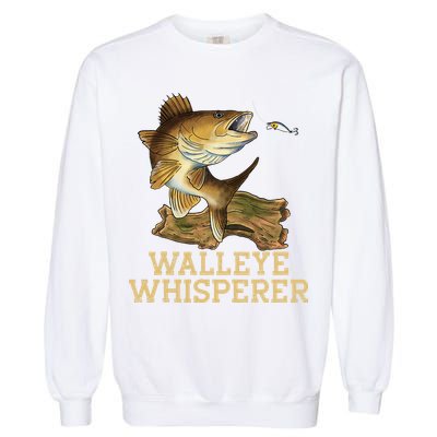 Walleye Fishing Walleye Whisperer Fishing Lure Garment-Dyed Sweatshirt