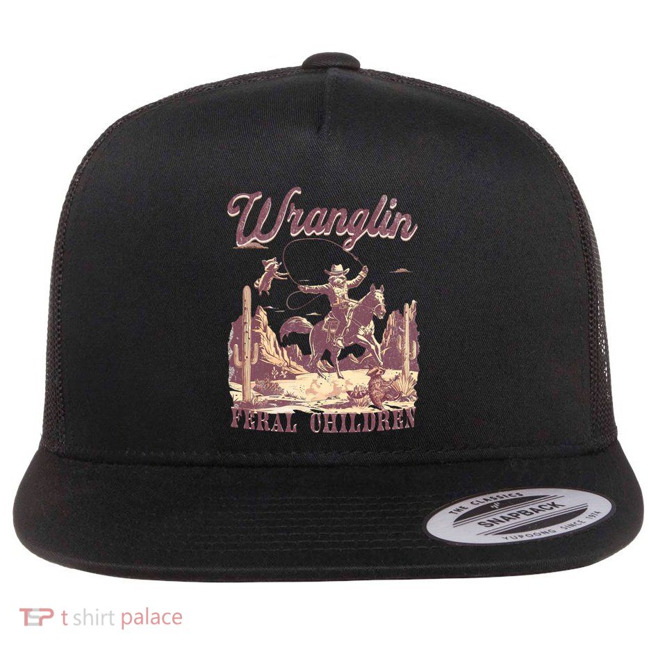 Wranglin Feral Flat Bill Trucker Hat