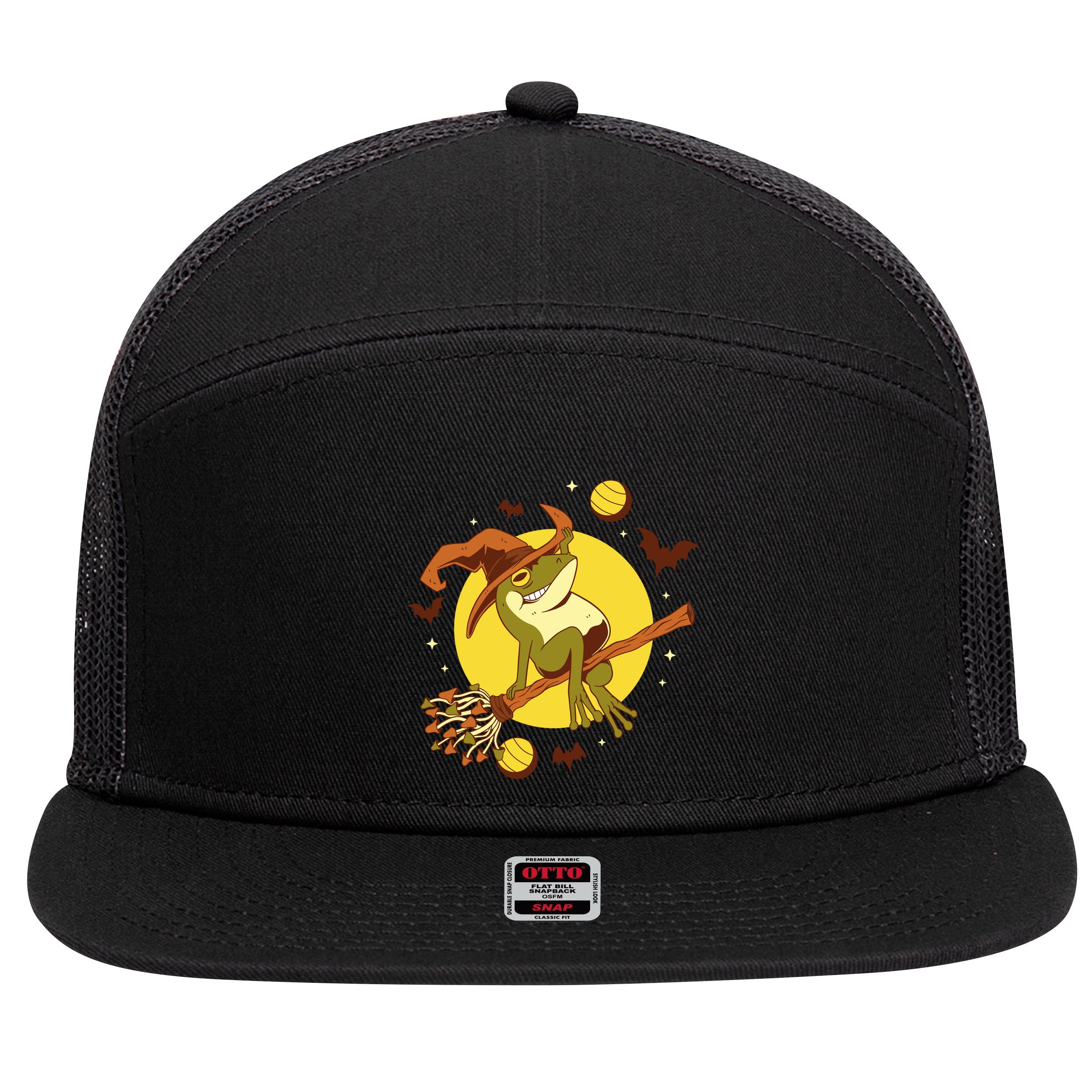 Witch Frog 7 Panel Mesh Trucker Snapback Hat