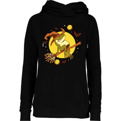 Witch Frog Womens Funnel Neck Pullover Hood