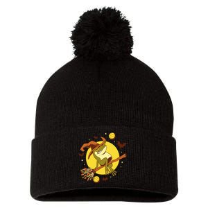 Witch Frog Pom Pom 12in Knit Beanie