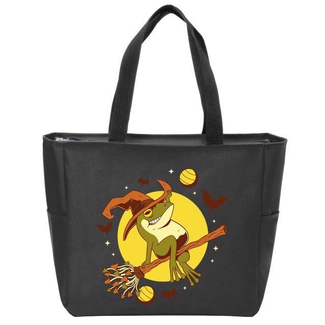 Witch Frog Zip Tote Bag