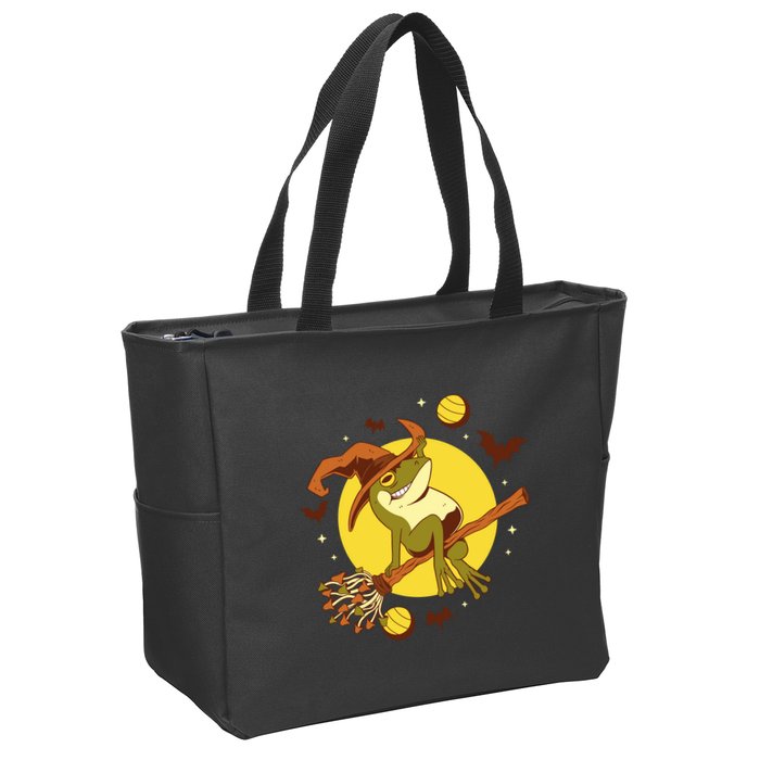 Witch Frog Zip Tote Bag