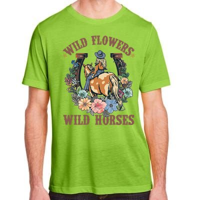 Wild Flowers Wild Horses Cowgirl Adult ChromaSoft Performance T-Shirt