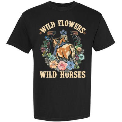Wild Flowers Wild Horses Cowgirl Garment-Dyed Heavyweight T-Shirt