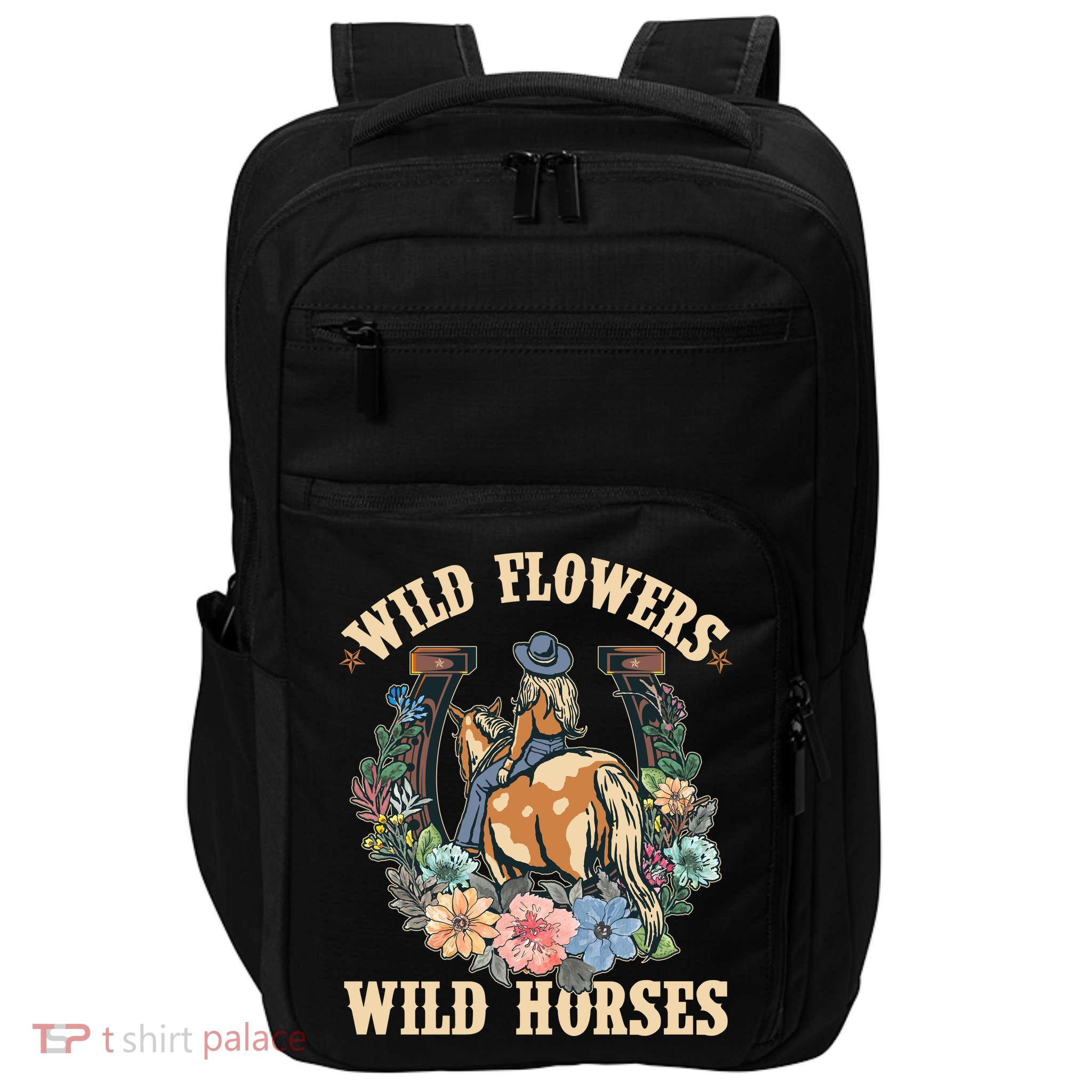 Wild Flowers Wild Horses Cowgirl Impact Tech Backpack