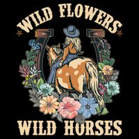 Wild Flowers Wild Horses Cowgirl Womens Tank Top