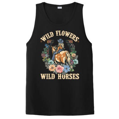 Wild Flowers Wild Horses Cowgirl PosiCharge Competitor Tank