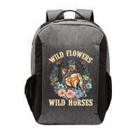 Wild Flowers Wild Horses Cowgirl Vector Backpack