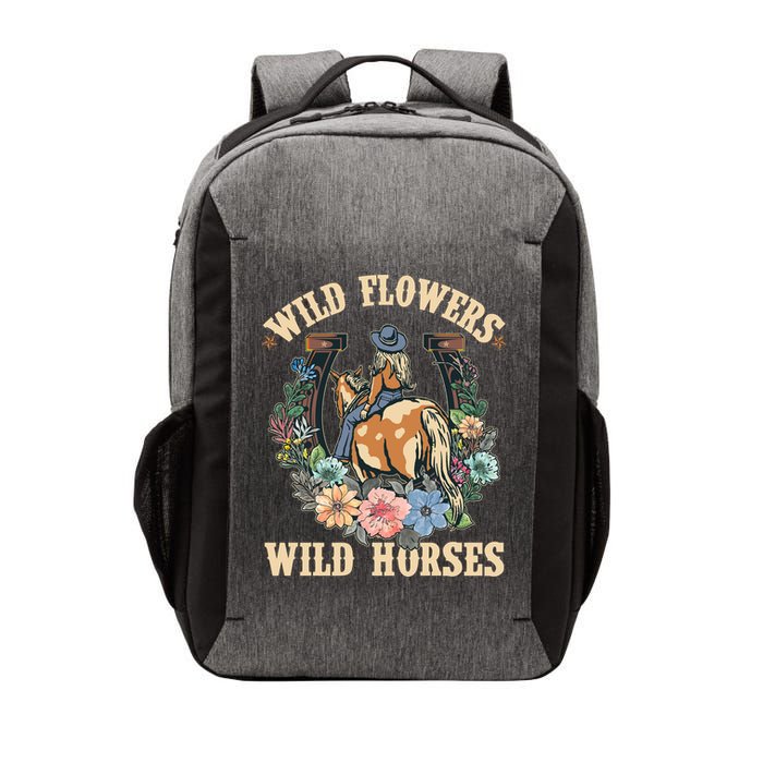 Wild Flowers Wild Horses Cowgirl Vector Backpack