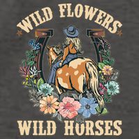 Wild Flowers Wild Horses Cowgirl Vector Backpack