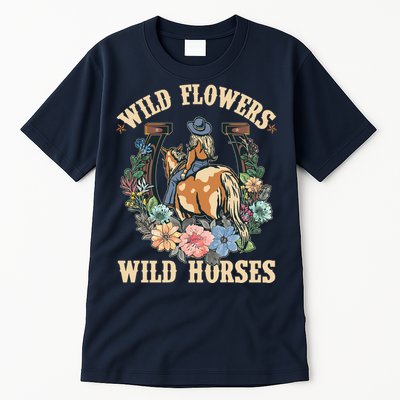 Wild Flowers Wild Horses Cowgirl Tall T-Shirt