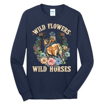 Wild Flowers Wild Horses Cowgirl Tall Long Sleeve T-Shirt