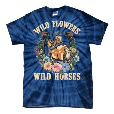 Wild Flowers Wild Horses Cowgirl Tie-Dye T-Shirt