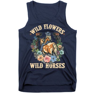 Wild Flowers Wild Horses Cowgirl Tank Top