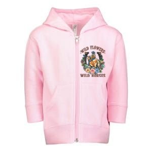 Wild Flowers Wild Horses Cowgirl Toddler Zip Fleece Hoodie