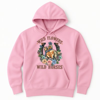 Wild Flowers Wild Horses Cowgirl Hoodie