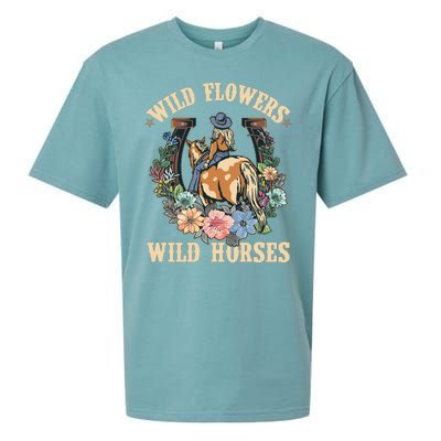 Wild Flowers Wild Horses Cowgirl Sueded Cloud Jersey T-Shirt