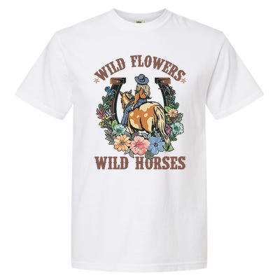 Wild Flowers Wild Horses Cowgirl Garment-Dyed Heavyweight T-Shirt