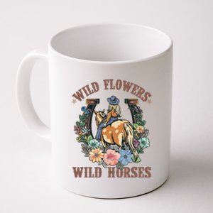 Wild Flowers Wild Horses Cowgirl Coffee Mug