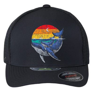 Whale Family Whale Lover Whales Aquarist Marine Biologist Flexfit Unipanel Trucker Cap