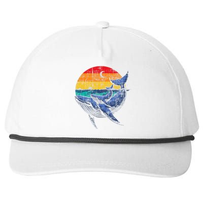 Whale Family Whale Lover Whales Aquarist Marine Biologist Snapback Five-Panel Rope Hat