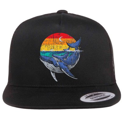 Whale Family Whale Lover Whales Aquarist Marine Biologist Flat Bill Trucker Hat