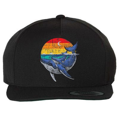 Whale Family Whale Lover Whales Aquarist Marine Biologist Wool Snapback Cap