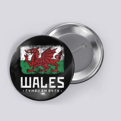 Wales Flag Welsh Dragon Banner Cymru Am Byth Welshman Button