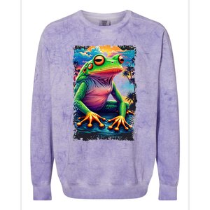 Watercolor Frog Colorblast Crewneck Sweatshirt