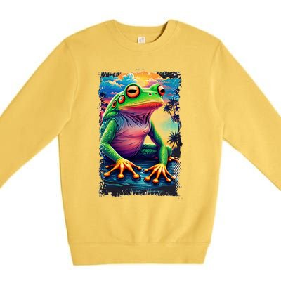 Watercolor Frog Premium Crewneck Sweatshirt