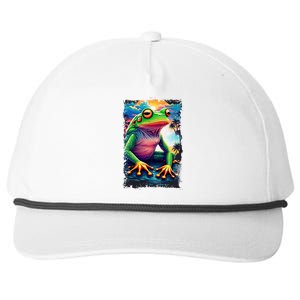 Watercolor Frog Snapback Five-Panel Rope Hat